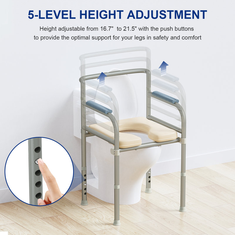 linor Raised Toilet Seat with Handles Cozy Padded Toilet Seat Risers